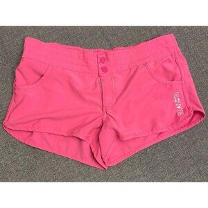 Billabong  Y2k Micro Mini Snap Shorts Hot Neon Pink Large Juniors Surf Beach Sum